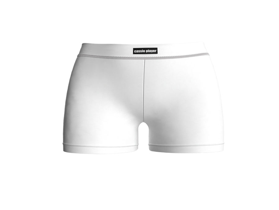 white loungewear fitness shorts